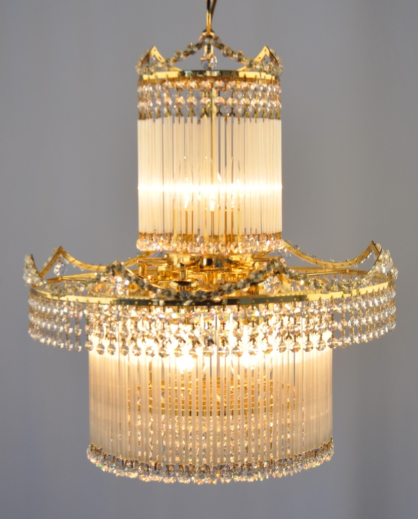 Asfour Crystal Chandelier 24K Gold Plate Finish