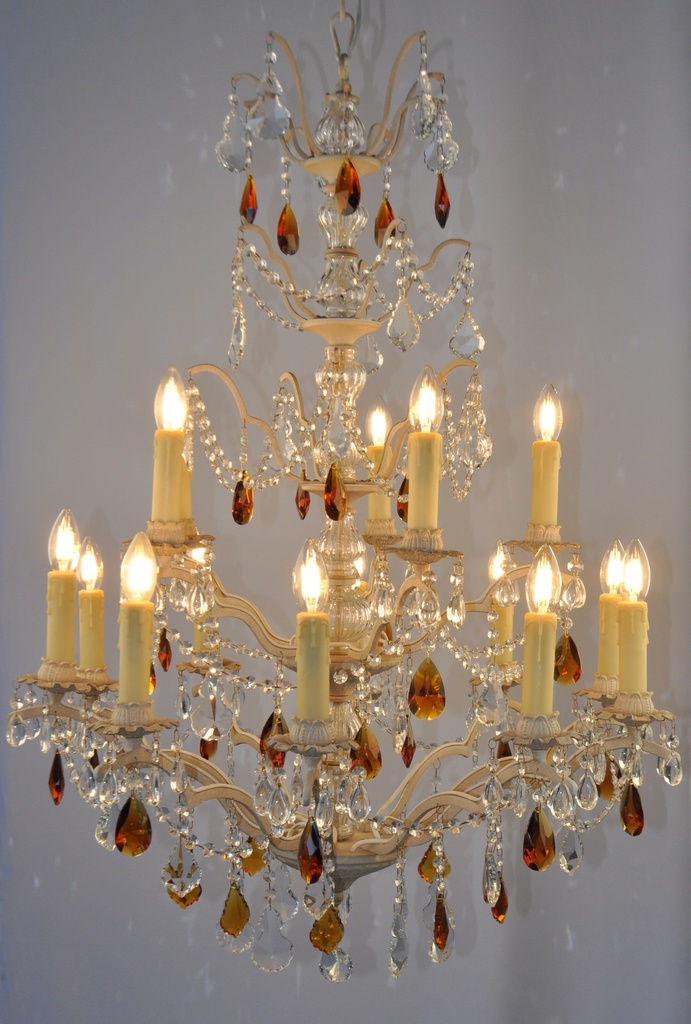 Glass Color Crystal Chandelier Metal Finish