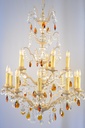 Glass Color Crystal Chandelier Metal Finish