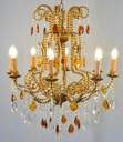 Glass Color Crystal Chandelier Metal Finish