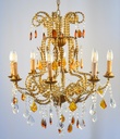 Glass Color Crystal Chandelier Metal Finish