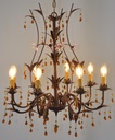 Glass Color Crystal Chandelier Metal Finish