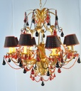 Glass Color Crystal Chandelier Metal Finish