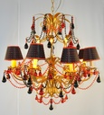 Glass Color Crystal Chandelier Metal Finish