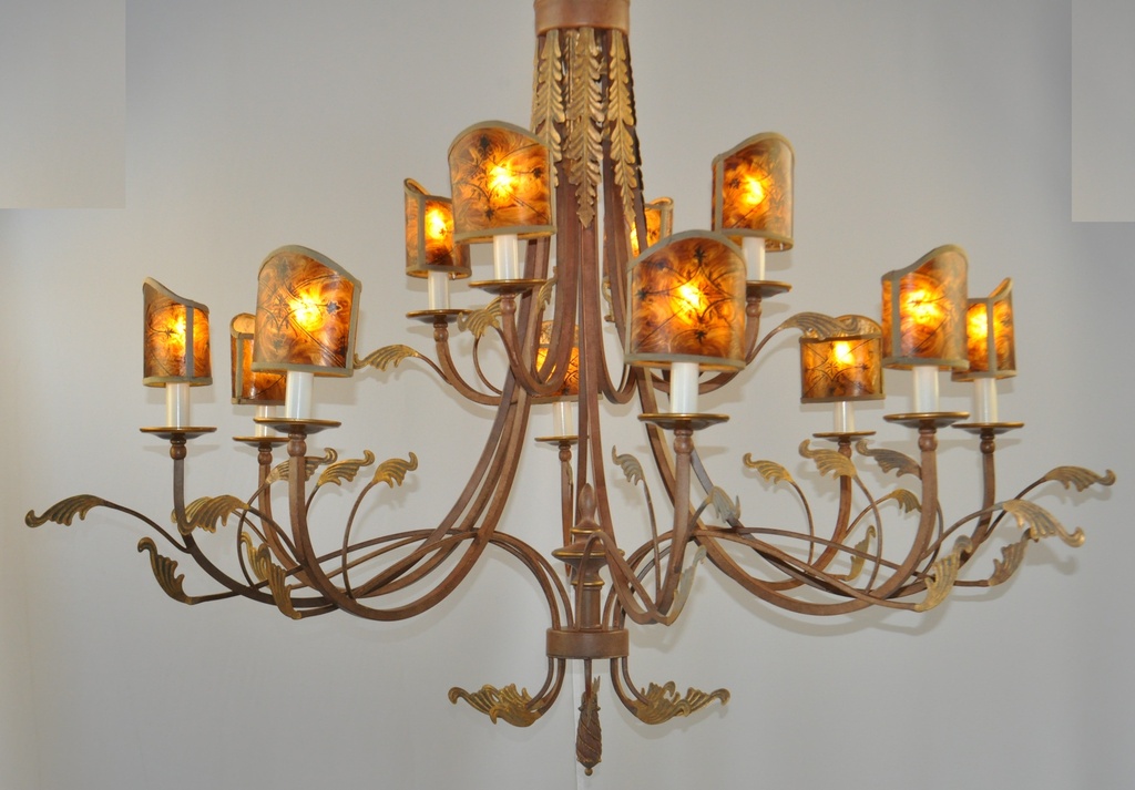 Chandelier Metal Finish With Plastic Brown Shade