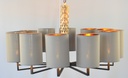Modern Chandelier Medal Shade With Light Grey Shade