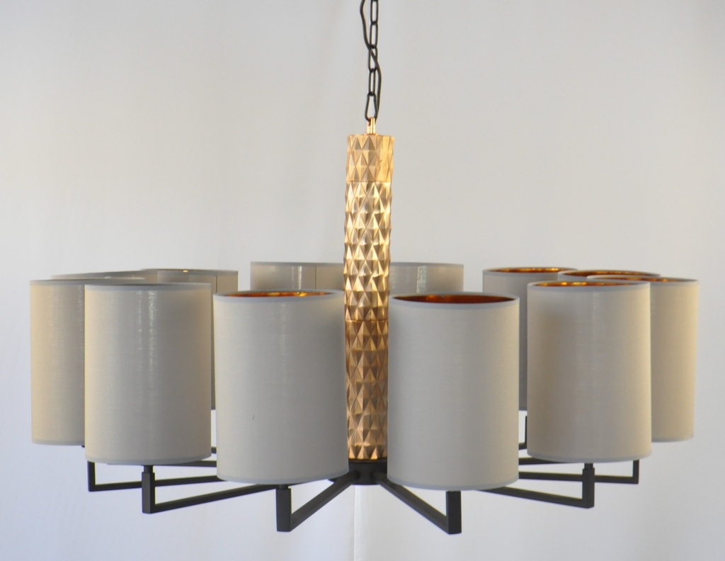 Modern Chandelier Medal Shade With Light Grey Shade