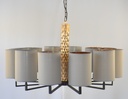 Modern Chandelier Medal Shade With Light Grey Shade