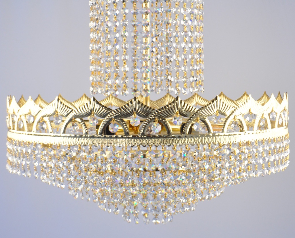 Asfour Crystal Chandelier 24K Gold Plated Finish