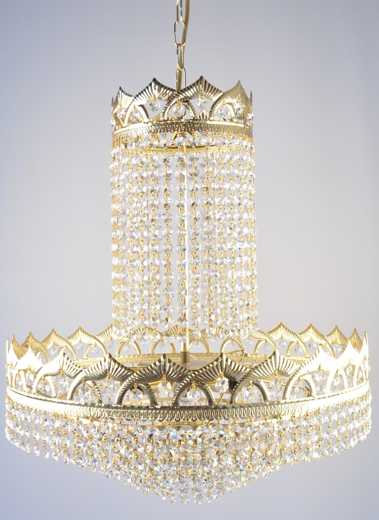 Asfour Crystal Chandelier 24K Gold Plated Finish
