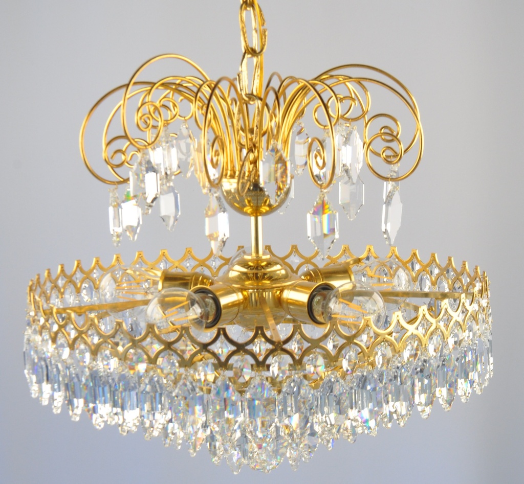 Asfour Crystal Chandelier 24K Gold Plated Finish