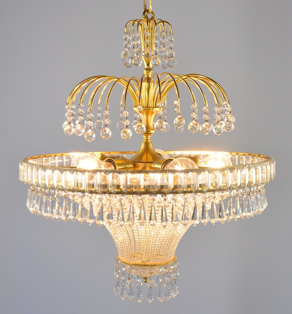 Asfour Crystal Chandelier 24K Gold Plated Finish