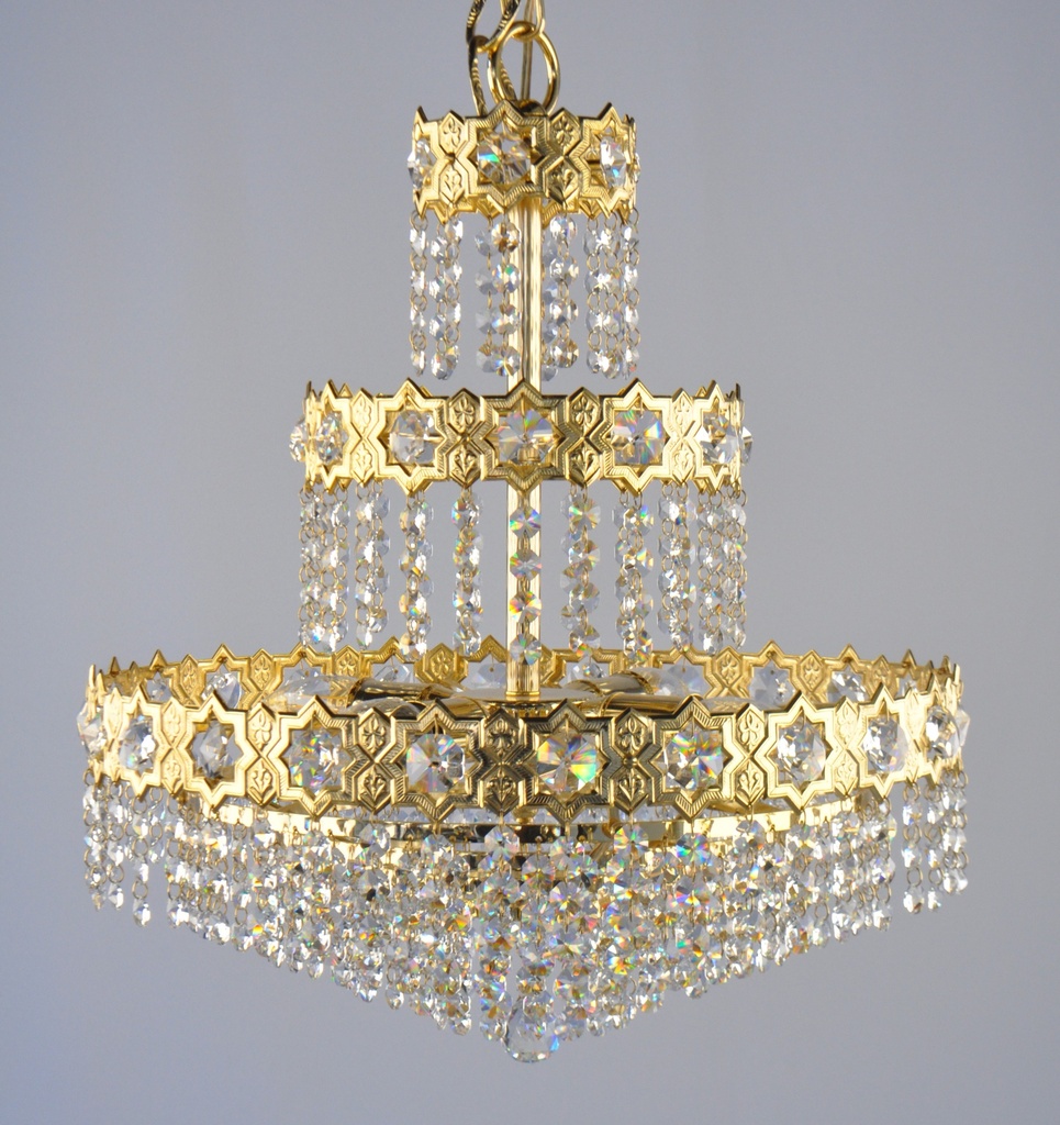 Asfour Crystal Chandelier 24K Gold Plated Finish