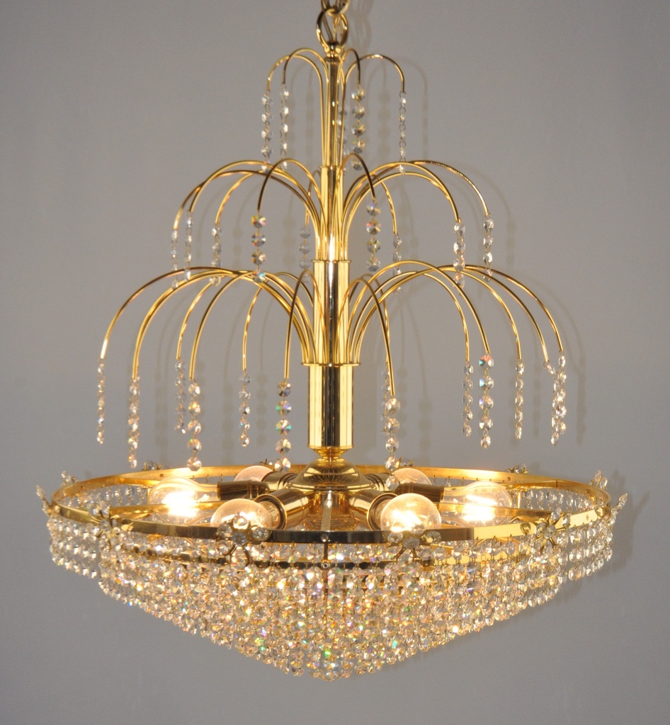 Asfour Crystal Chandelier 24K Gold Plated Finish