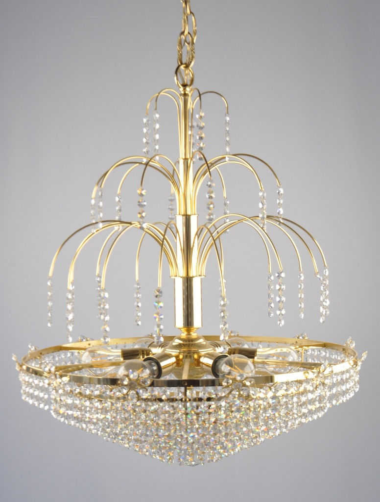 Asfour Crystal Chandelier 24K Gold Plated Finish