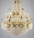 Asfour Crystal Chandelier 24K Gold Plated Finish