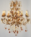 Glass Colour Crystal Chandelier Metal + Steel Finish