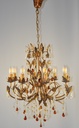 Glass Colour Crystal Chandelier Metal + Steel Finish