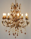 Glass Colour Crystal Chandelier Metal + Steel Finish