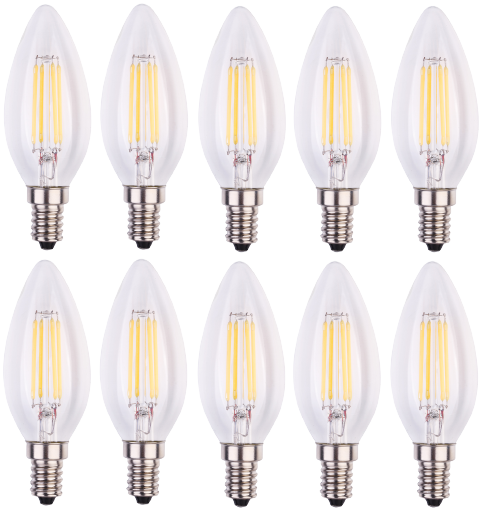 LED Filament Bulb C35 E14 - Pack of 10