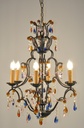Glass Coluor Crystal Chandelier Metal Finish