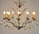 Glass Color Crystal Chandelier Metal Finish