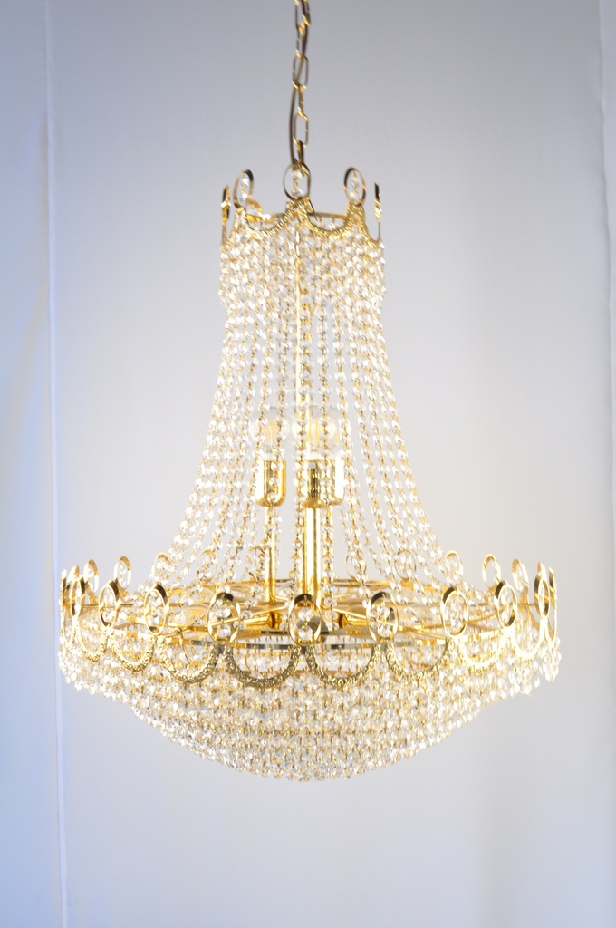Asfour Crystal Chandelier 24K Gold Plated Finish