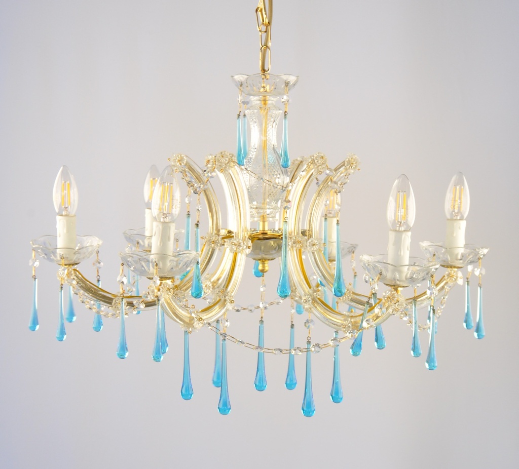 Glass Colour Crystal Chandelier Glass Finish