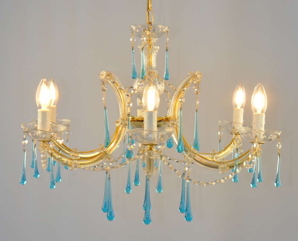Glass Colour Crystal Chandelier Glass Finish