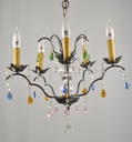 Glass Color Crystal Chandelier Metal Finish