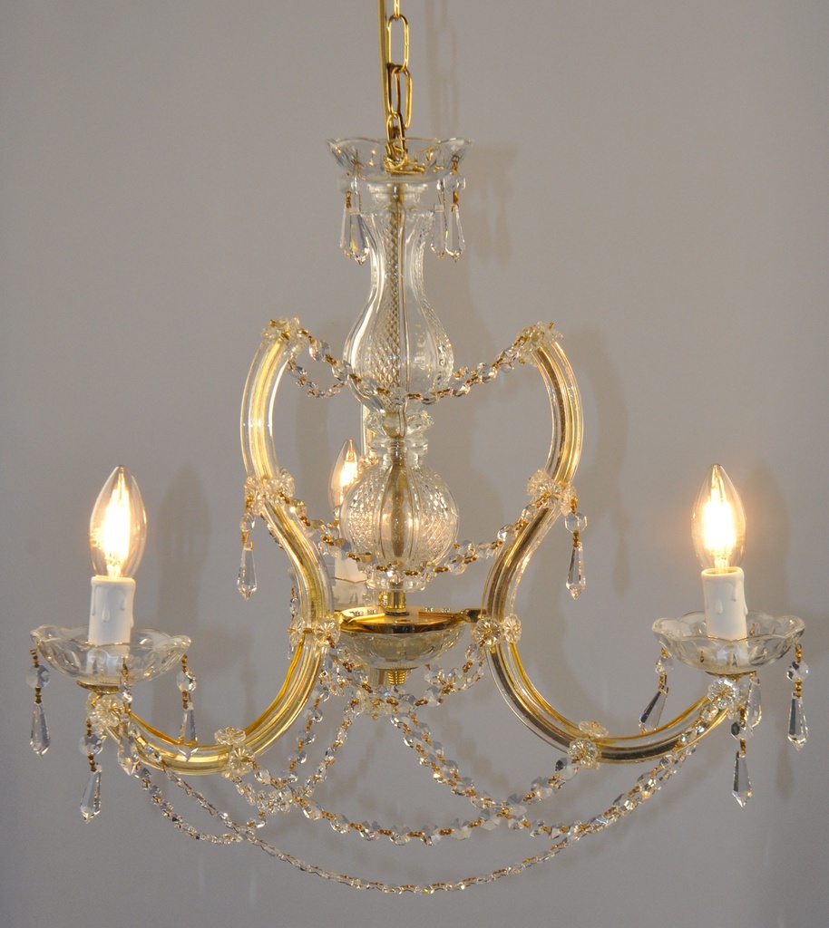 Asfour Crystal Chandelier 24K Gold Plated Finish
