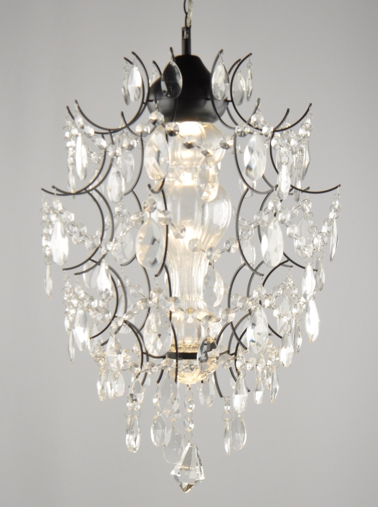 [INT-0018 Interlight] Glass Color Crystal Chandelier Metal + Glass Finish