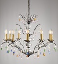 Glass Color Crystal Chandelier Metal Finish