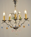 Glass Color Crystal Chandelier Metal Finish