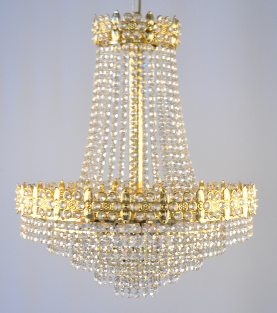 [FRAME Interlight] Asfour Crystal Chandelier 24K Gold Plate Finish