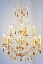 Glass Color Crystal Chandelier Metal Finish