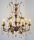 Glass Color Crystal Chandelier Metal Finish