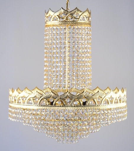 [CH-115 Interlight] Asfour Crystal Chandelier 24K Gold Plated Finish