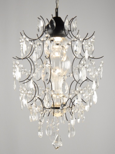 [INT-0018 Interlight] Glass Color Crystal Chandelier Metal + Glass Finish