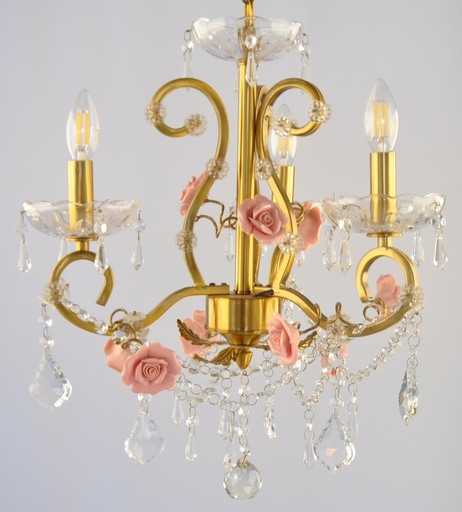 [MD3089/3 - Interlight] Asfour Crystal Chandelier Gold Plated Finish